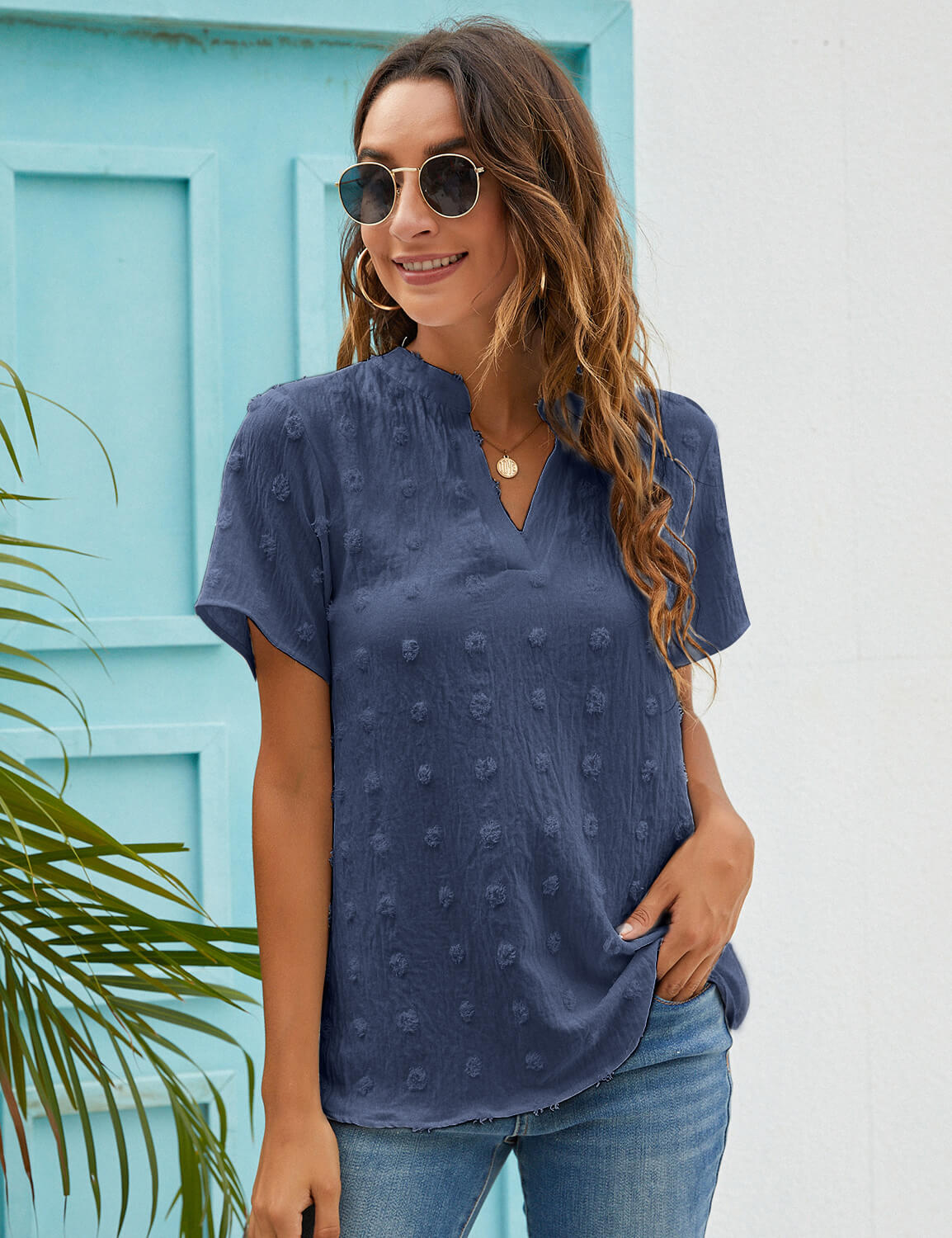 Summer Casual Polka Dots Chiffon Blouse