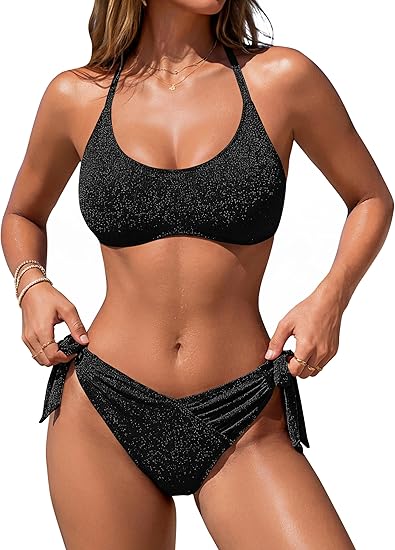 Womens Bikini Sets Two Piece Mid Rise Swimsuit Sparkly Cheeky Curvy St Blooming Jelly Womens Bikini Sets Two Piece Mid Rise Swimsuit Sparkly Cheeky Curvy St Blooming Jelly