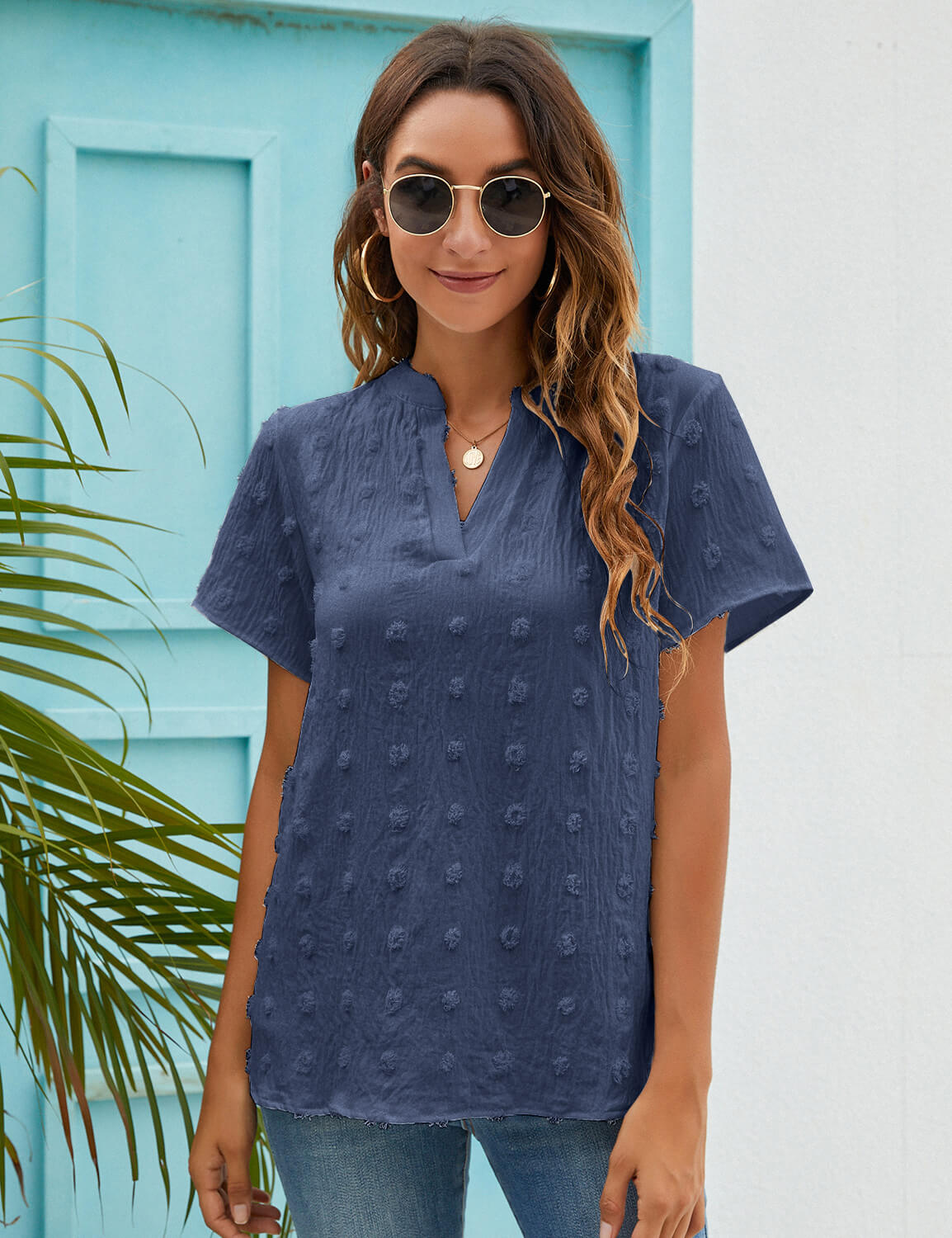 Summer Casual Polka Dots Chiffon Blouse