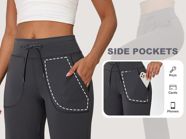Yoga Sports Wide Leg Pant with Pockets High Waisted
