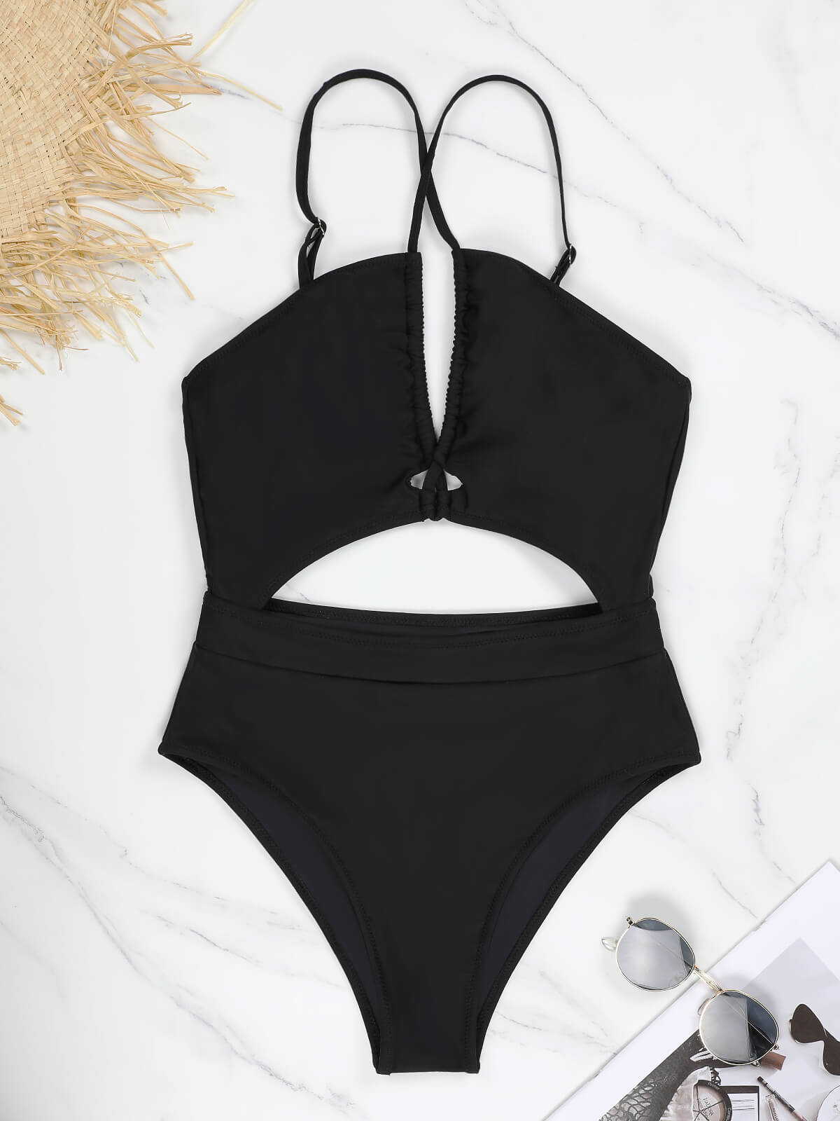 Sun Kissed Color Block Halter Monokini