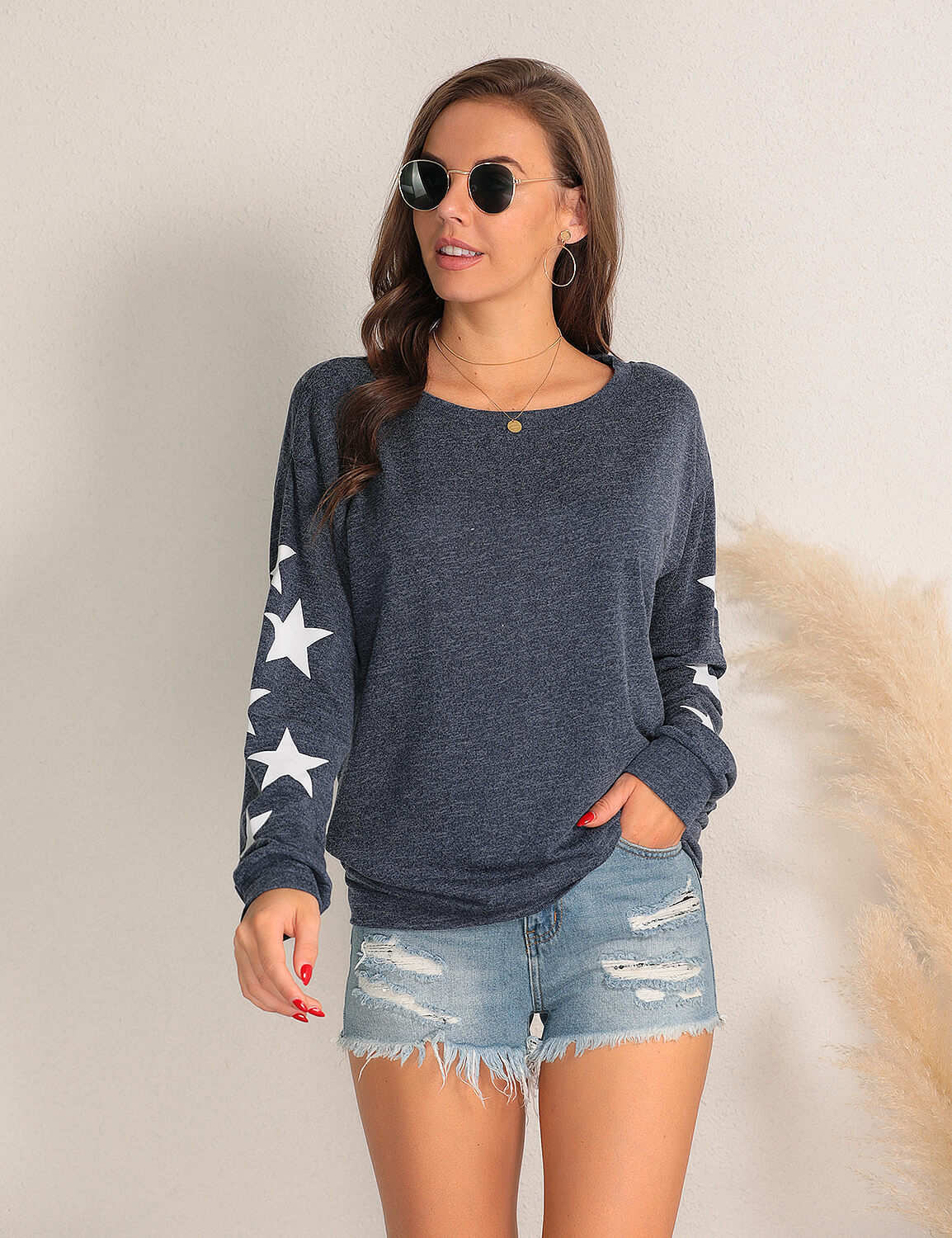Dreamy Stars Sleeves Pullover Sweatshirt