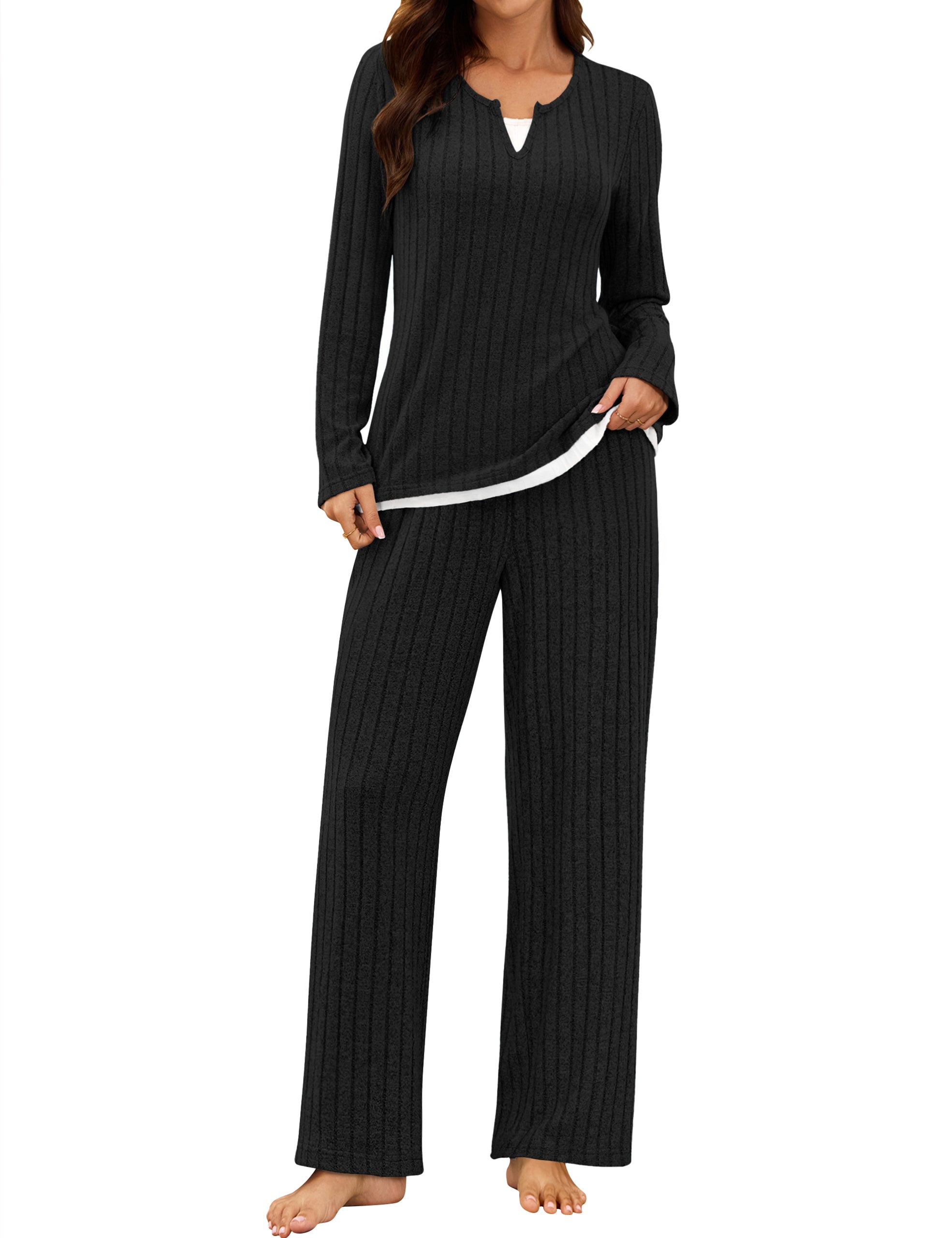 Pajamas Sets Color Block Matching Set Fall Pjs
