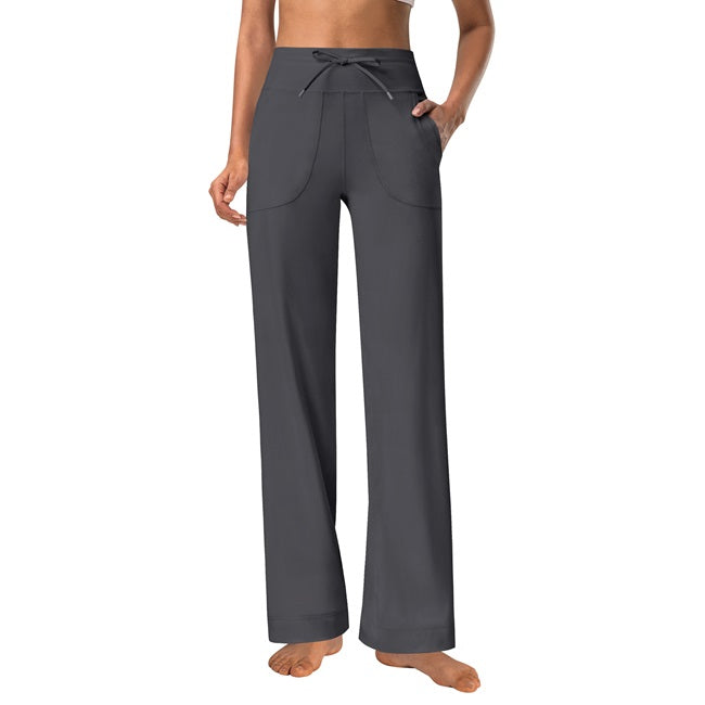 Yoga Sports Wide Leg Pant with Pockets High Waisted