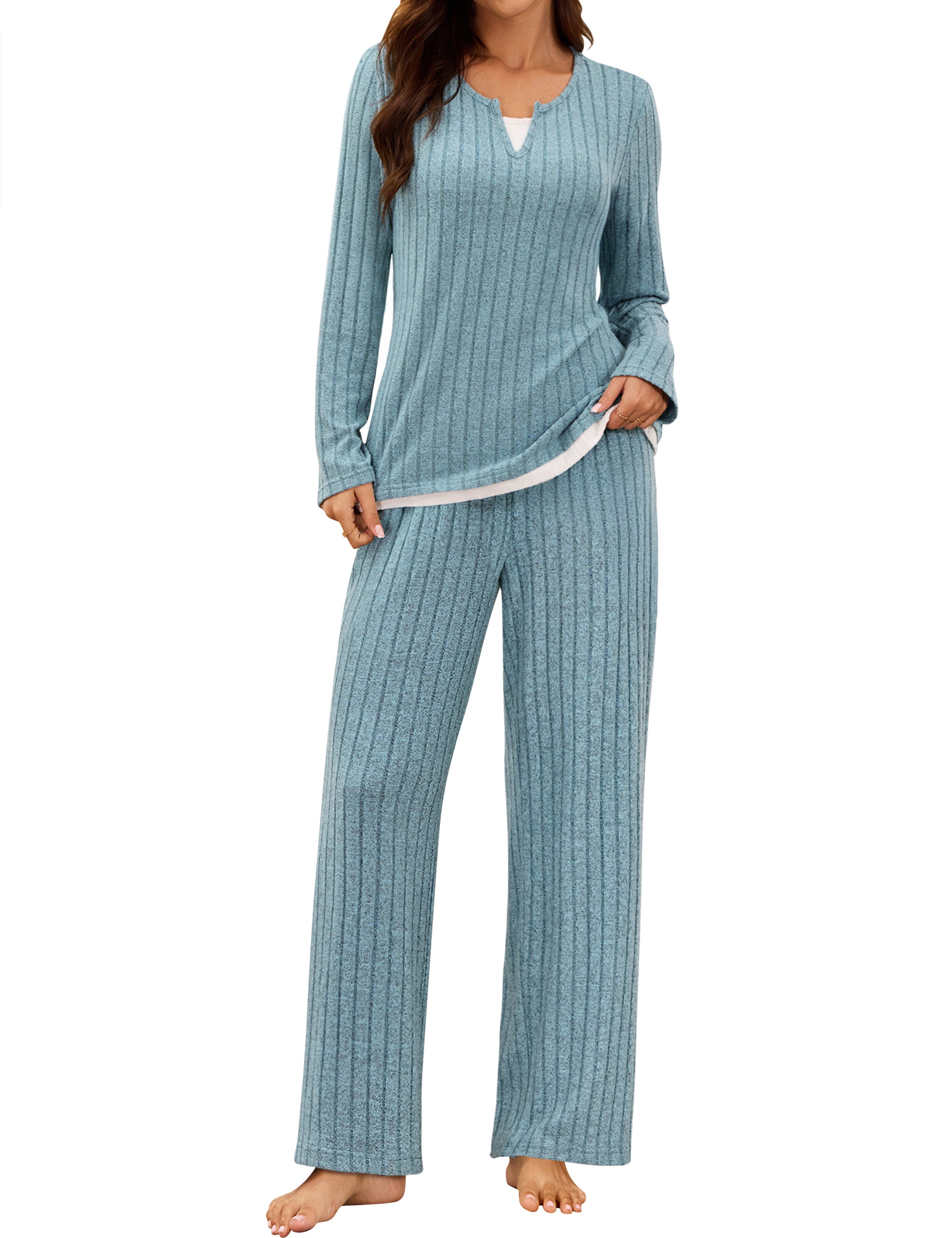 Pajamas Sets Color Block Matching Set Fall Pjs