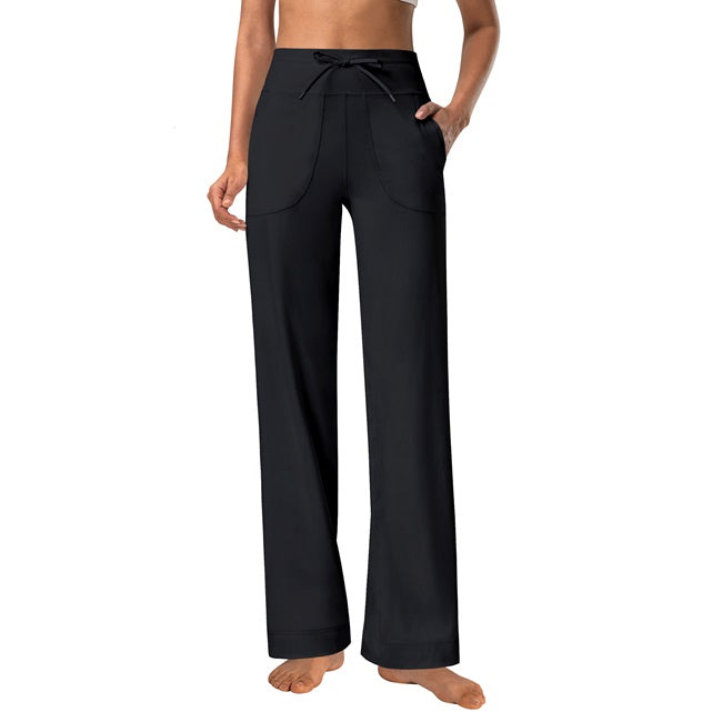 Yoga Sports Wide Leg Pant with Pockets High Waisted