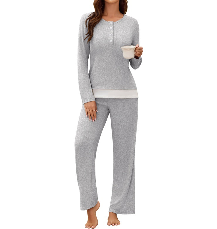 Pajama Sets Button Up Fall Lounge Sets