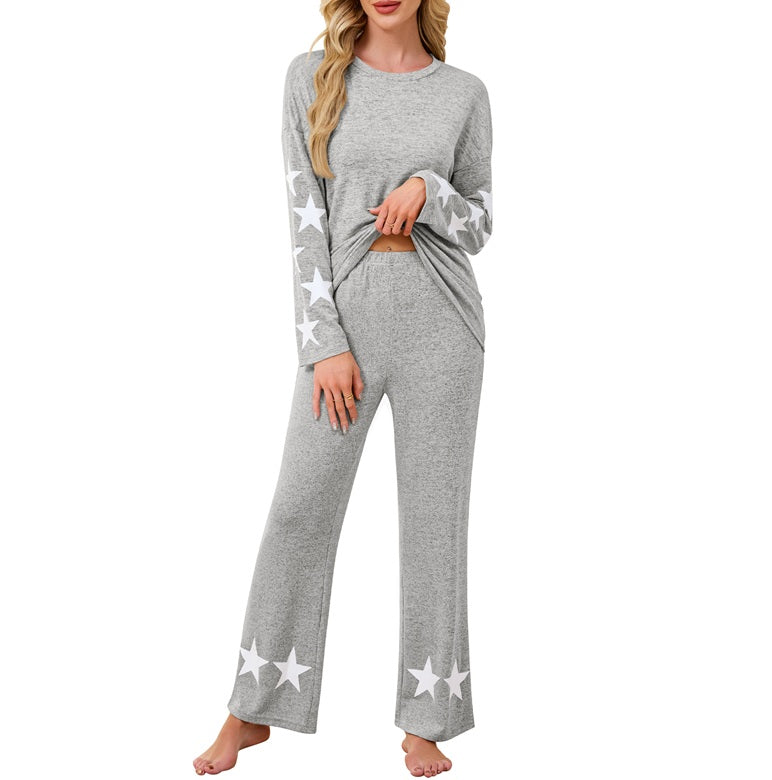 Pajama Sets Star Printed Long Sleeve Sleepwear