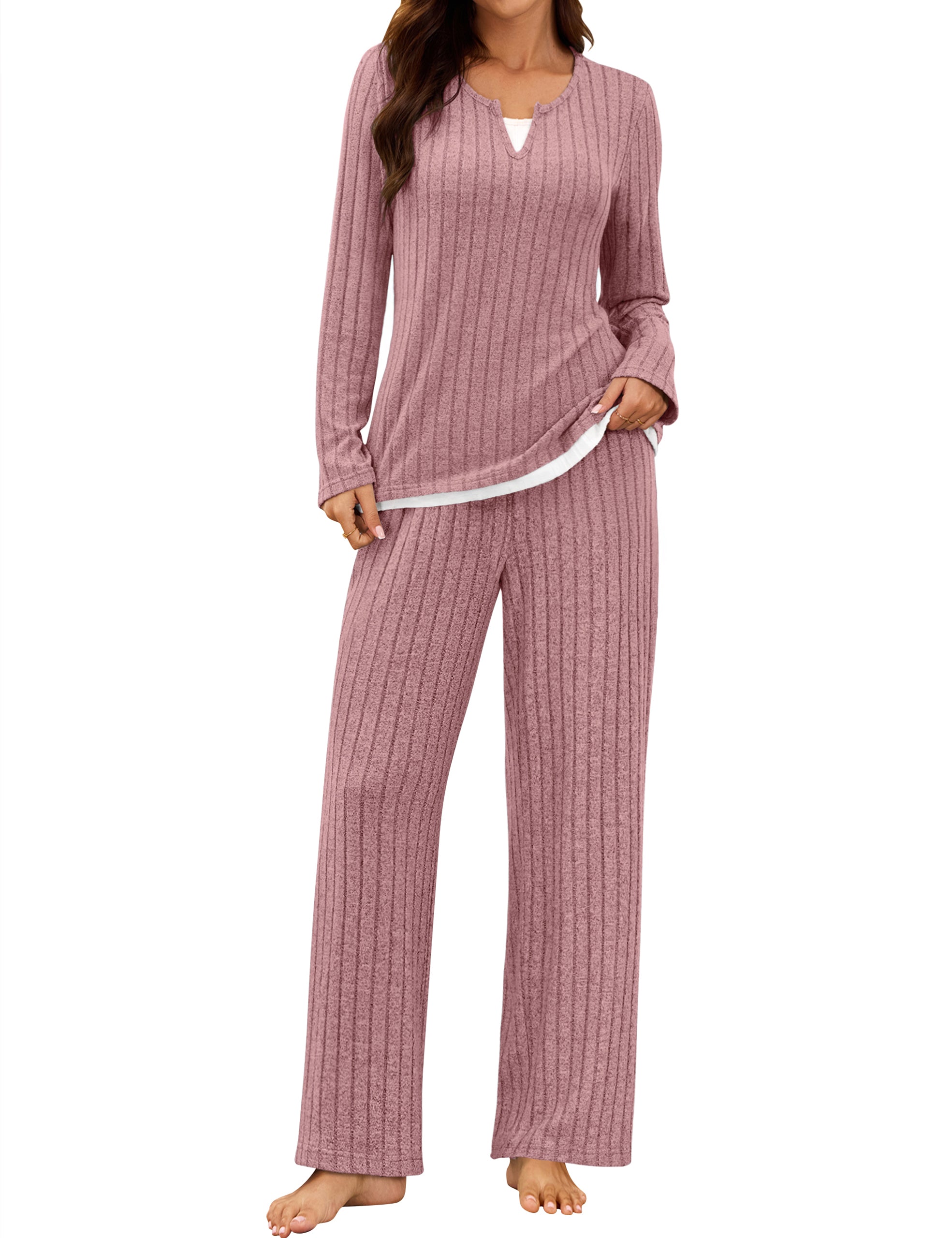 Pajamas Sets Color Block Matching Set Fall Pjs