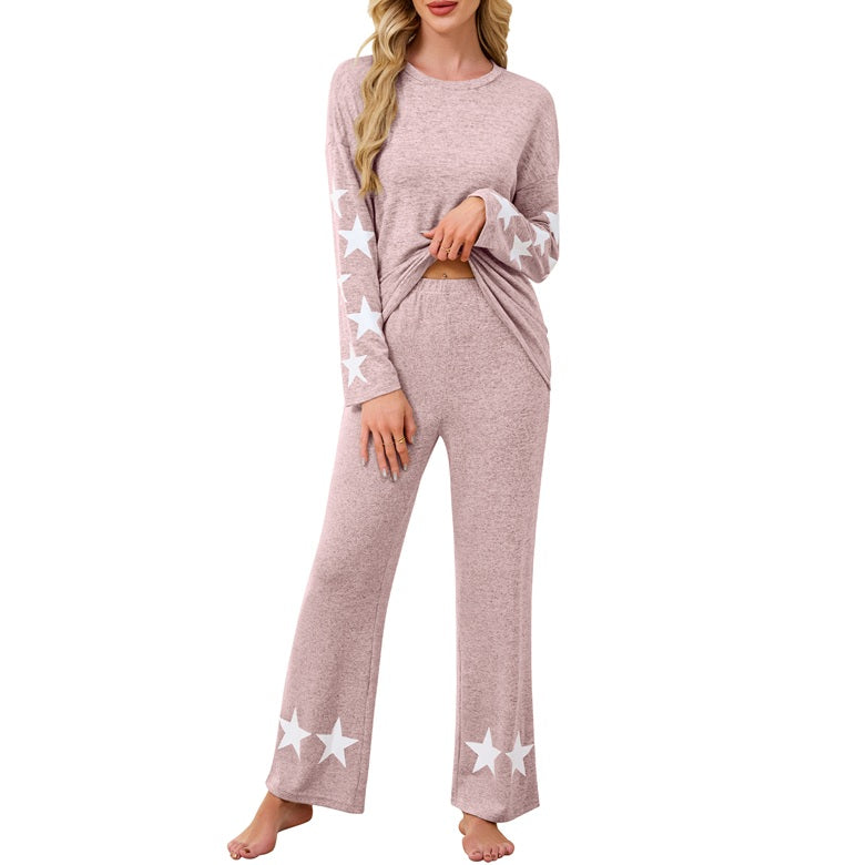 Pajama Sets Star Printed Long Sleeve Sleepwear