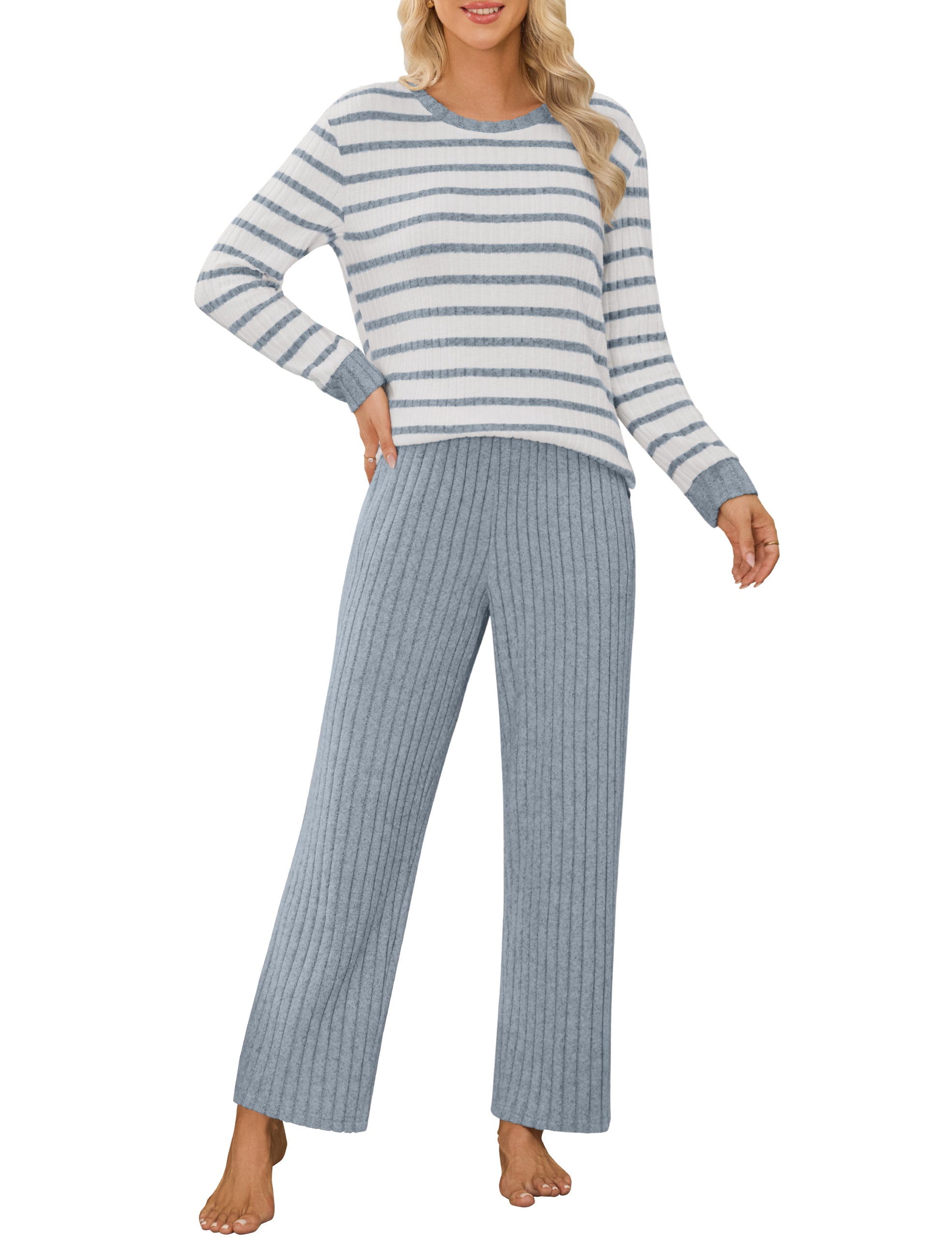 Pajama Sets Winter Comfy 2 Piece Lounge Sets with Pockets