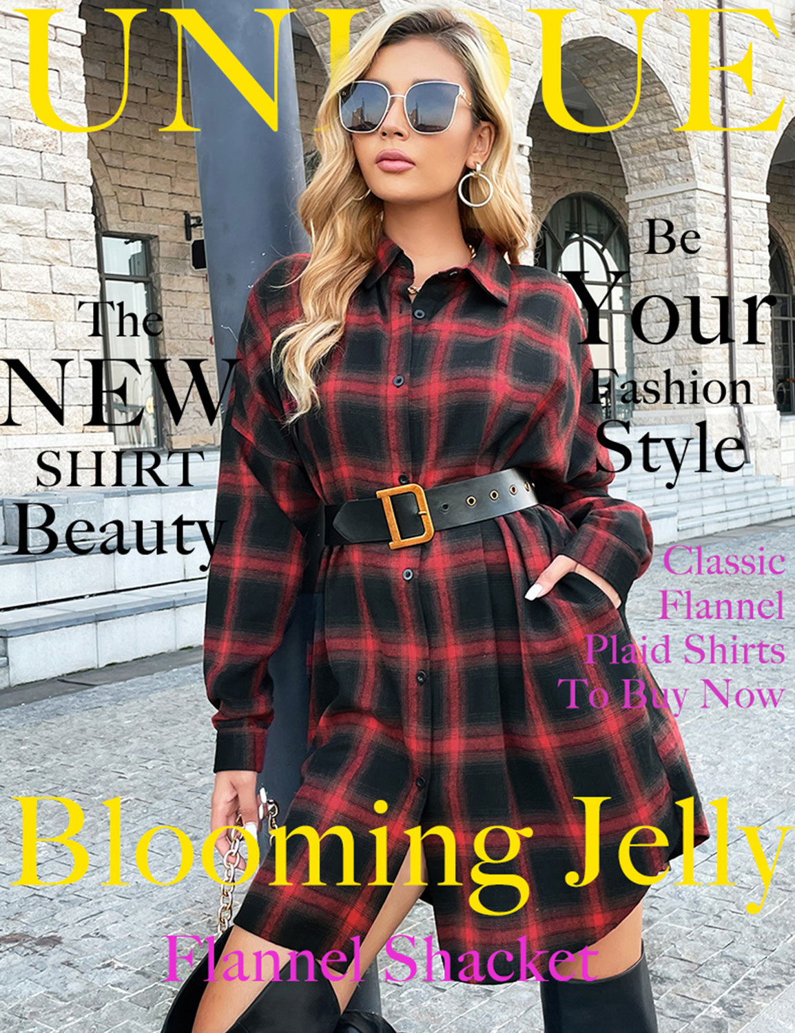 Flannel Shirts Plaid Coats Long Sleeve Collared Shacket