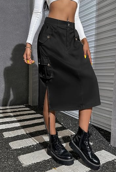 Drawstring Midi Cargo Skirts Trendy Y2K