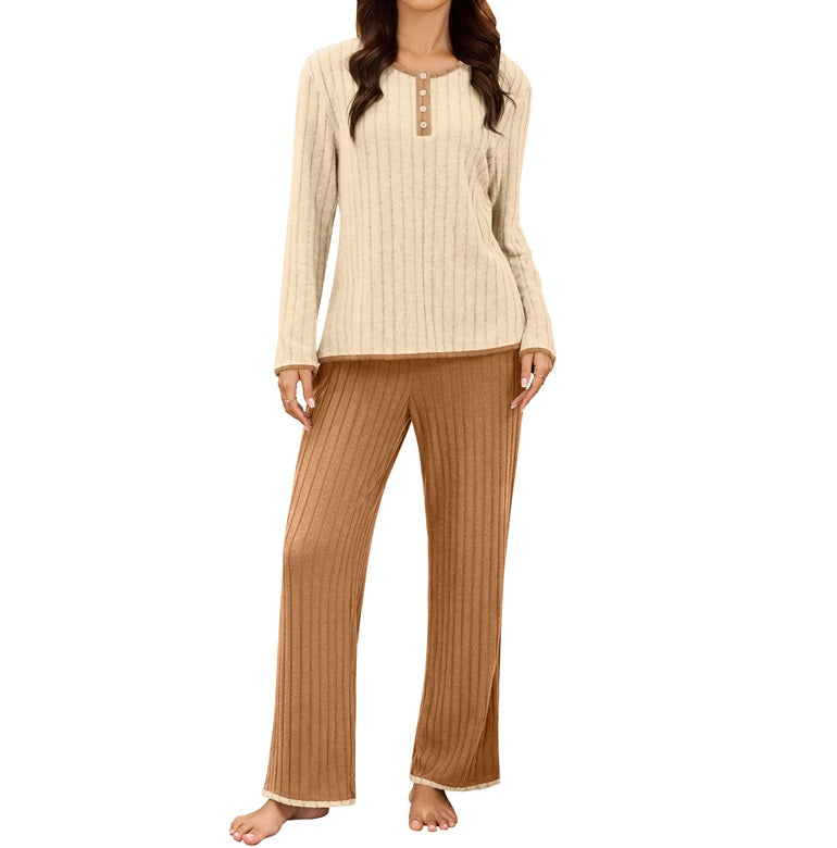 Pajama Sets Color Block Matching Set Sleepwear PJ Set