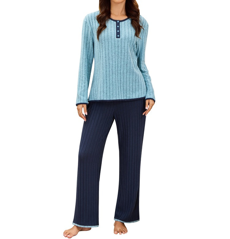 Pajama Sets Color Block Matching Set Sleepwear PJ Set