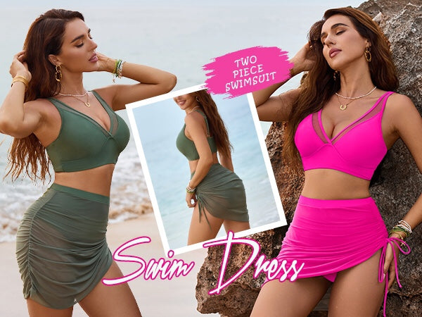 Mesh Sarong Wraps Bathing Suits High Waisted Bikini Sets