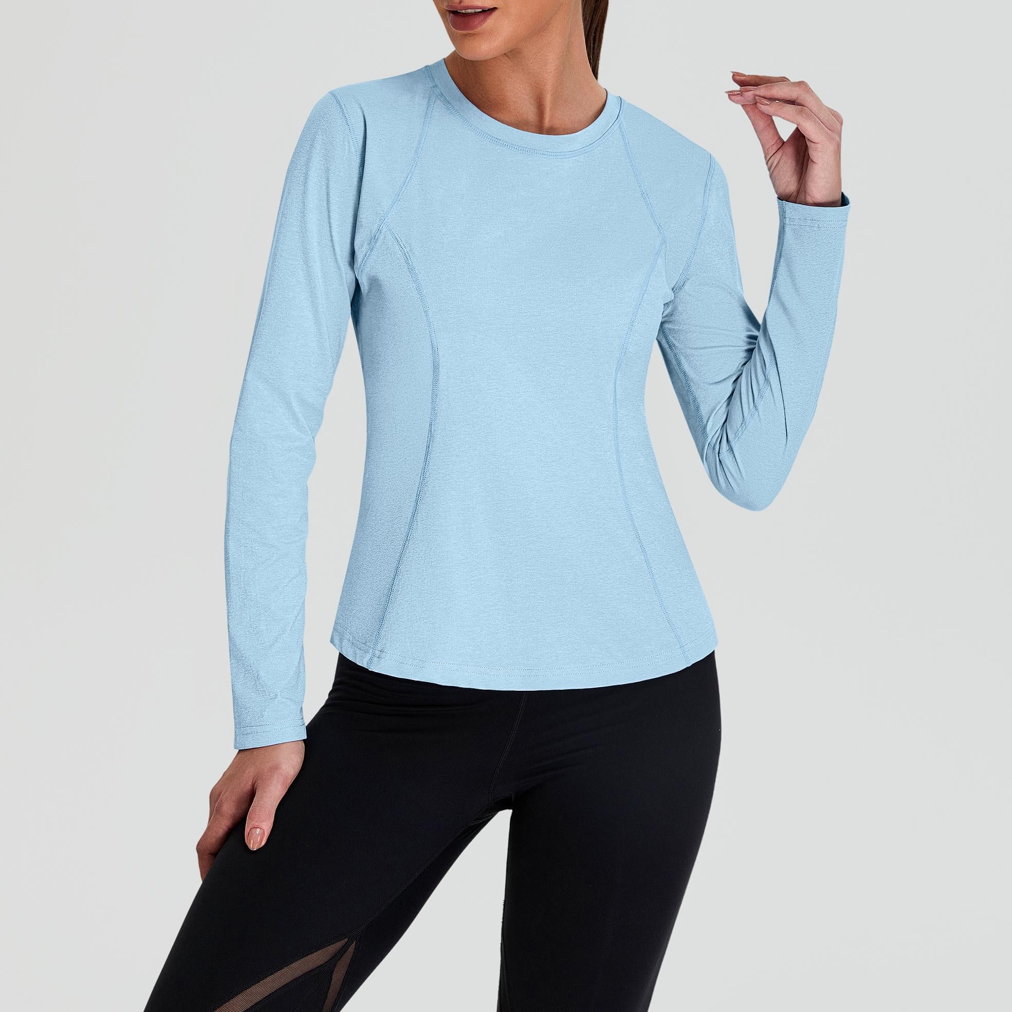 Soft Workout Tops with Mesh Back Slimming Cut sports