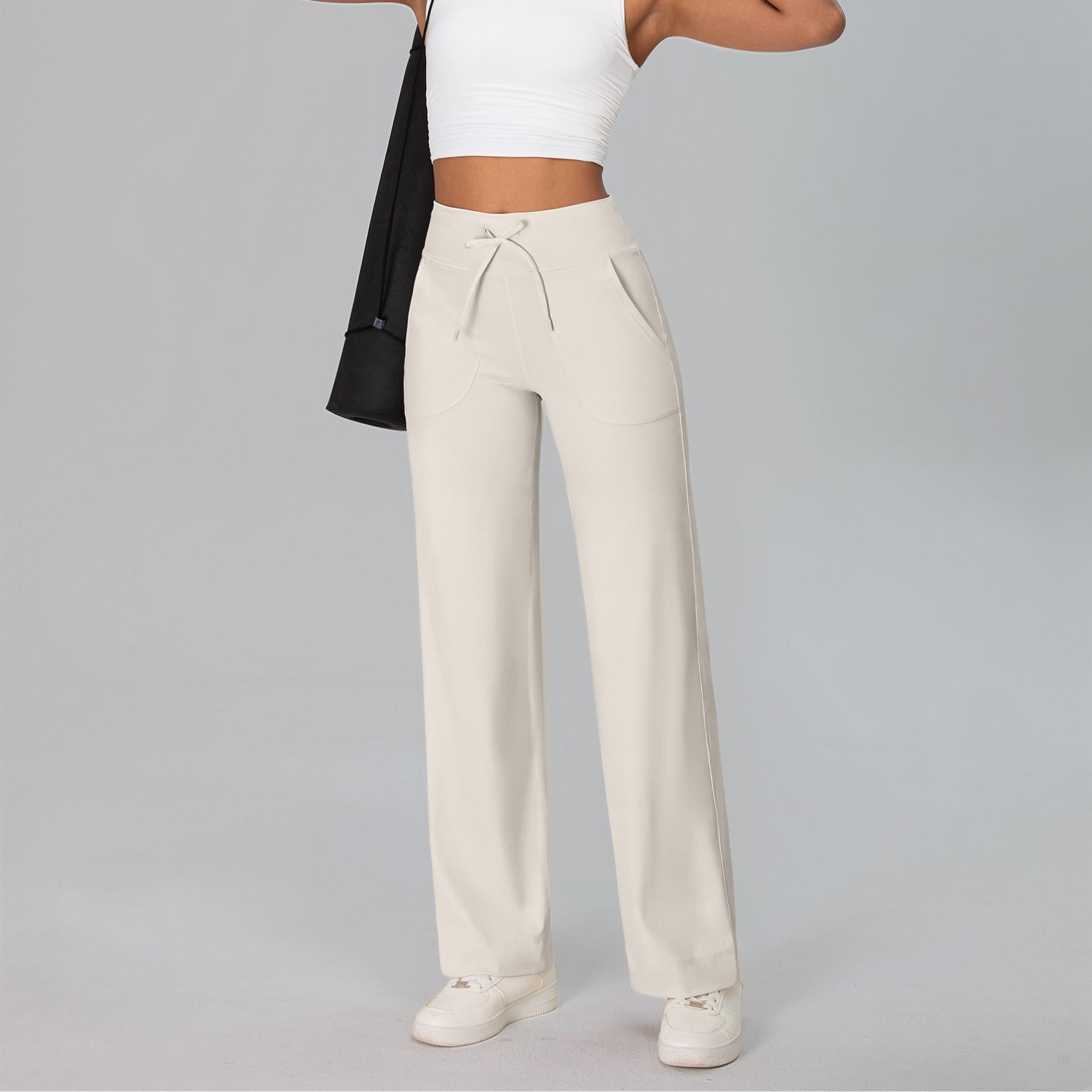 Yoga Sports Wide Leg Pant with Pockets High Waisted