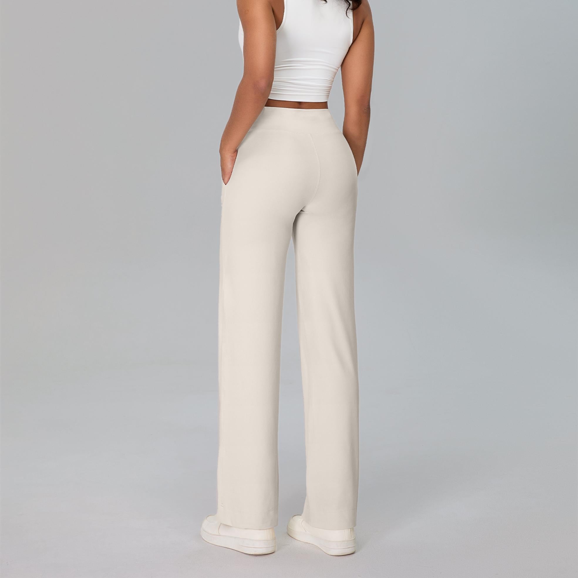 Yoga Sports Wide Leg Pant with Pockets High Waisted