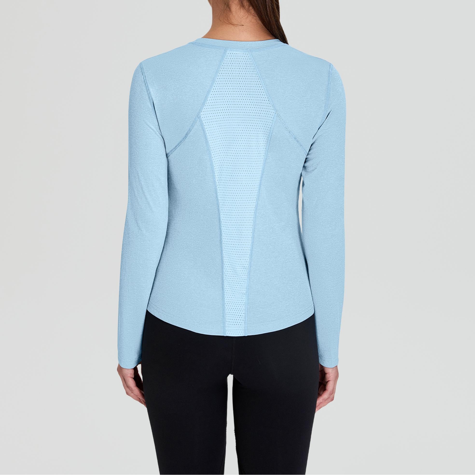 Soft Workout Tops with Mesh Back Slimming Cut sports