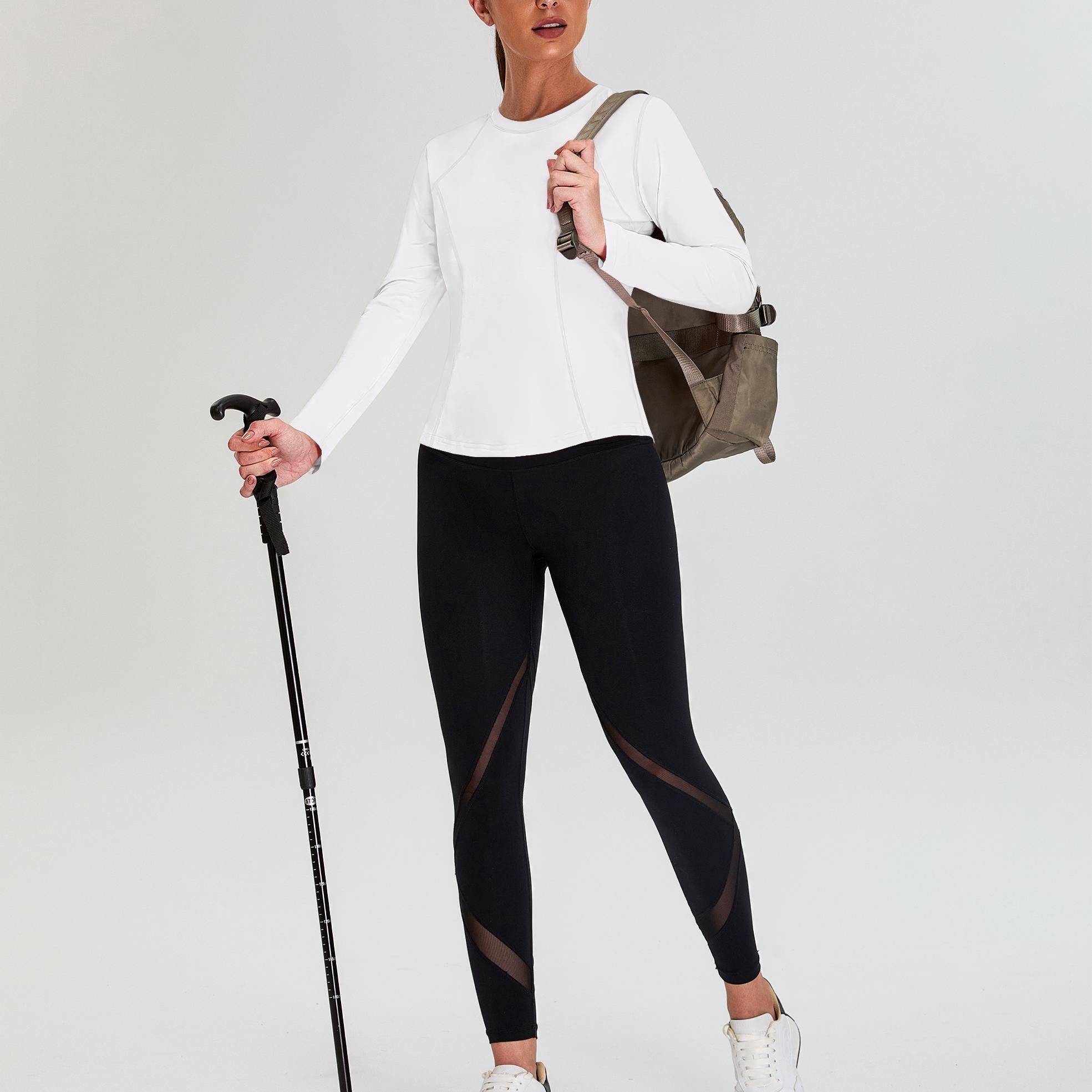 Soft Workout Tops with Mesh Back Slimming Cut sports