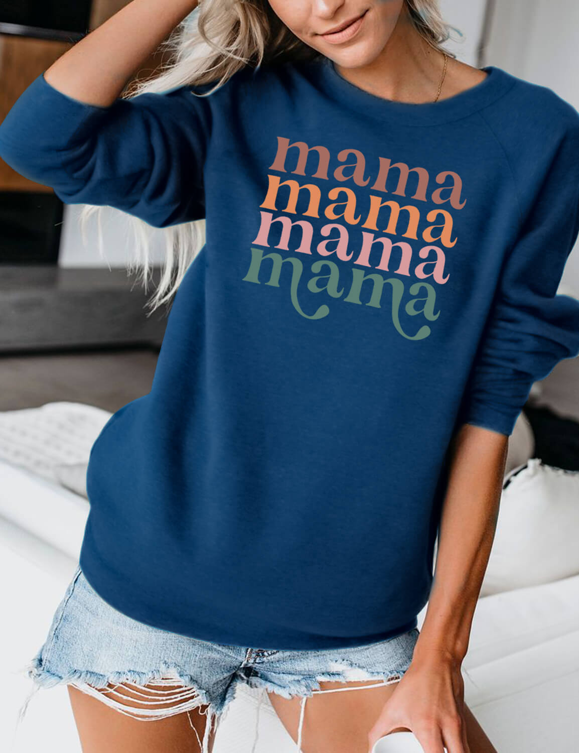 Crewneck Mama Print Sweatshirt
