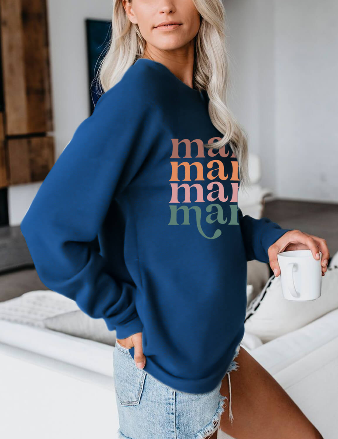 Crewneck Mama Print Sweatshirt