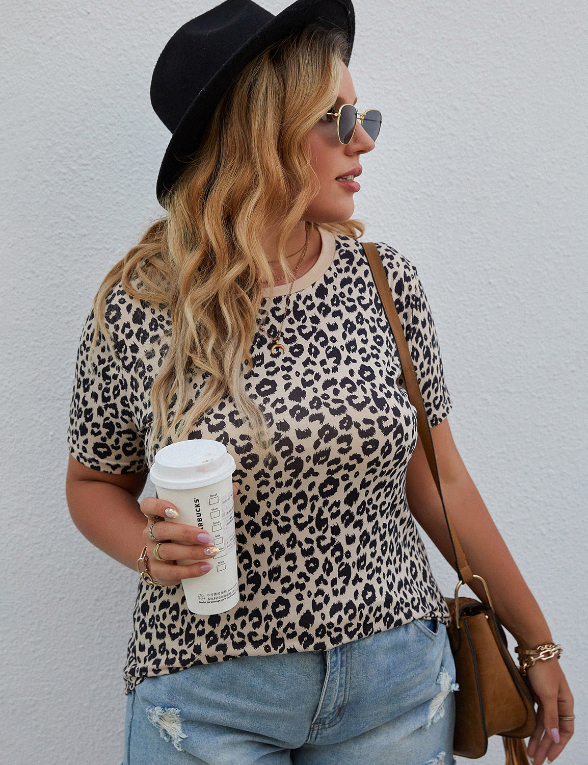 Trendy Leopard Print Loose T-Shirt