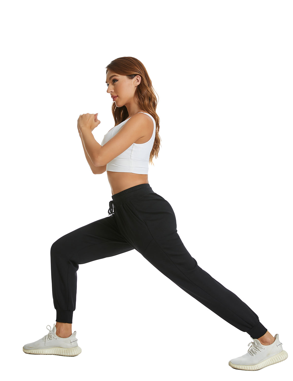 Casual Elastic Waist Drawstring Joggers