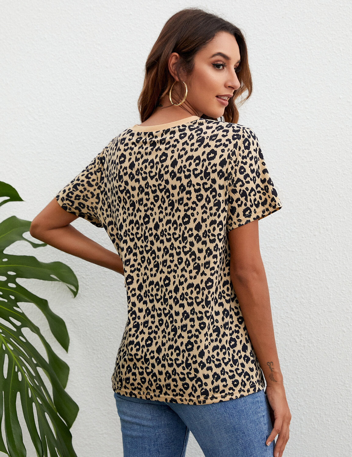 Trendy Leopard Print Loose T-Shirt