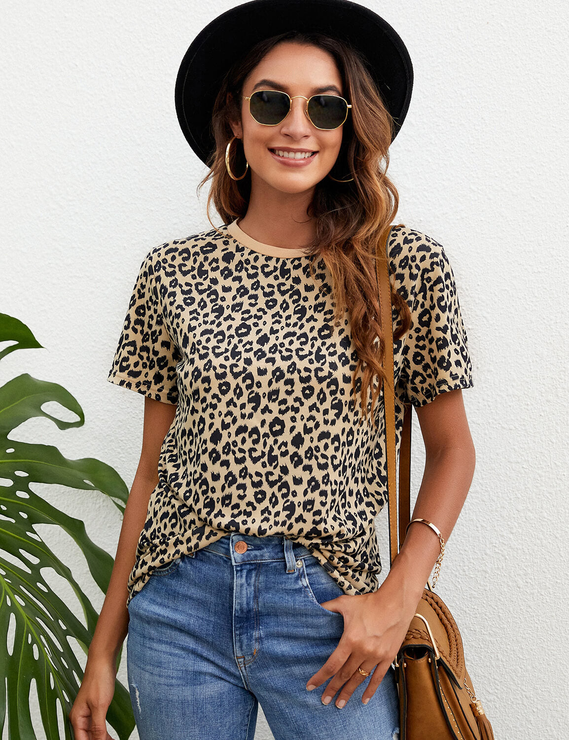 Trendy Leopard Print Loose T-Shirt