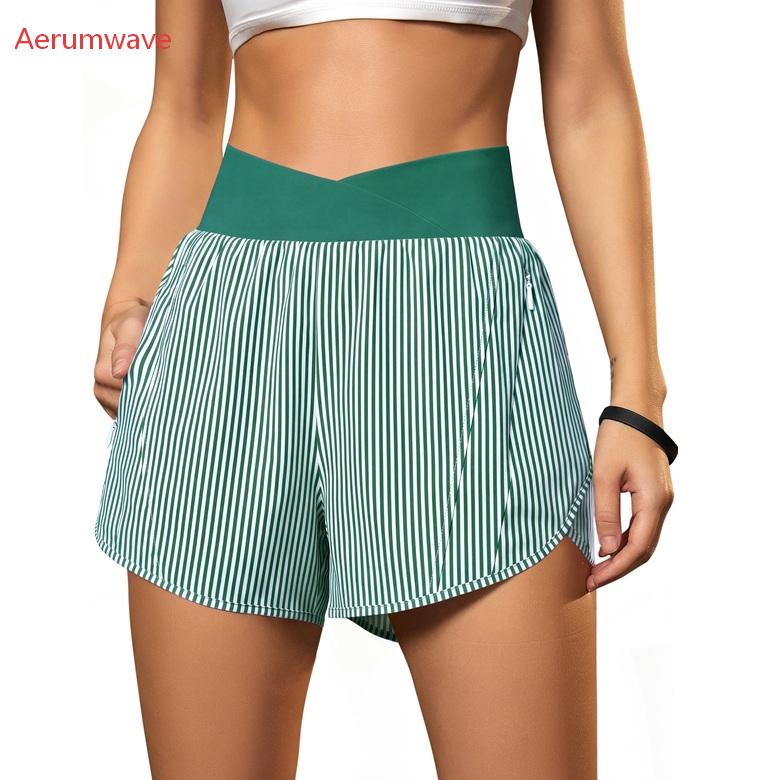 High Waisted Sports Shorts with Zipper Pockets