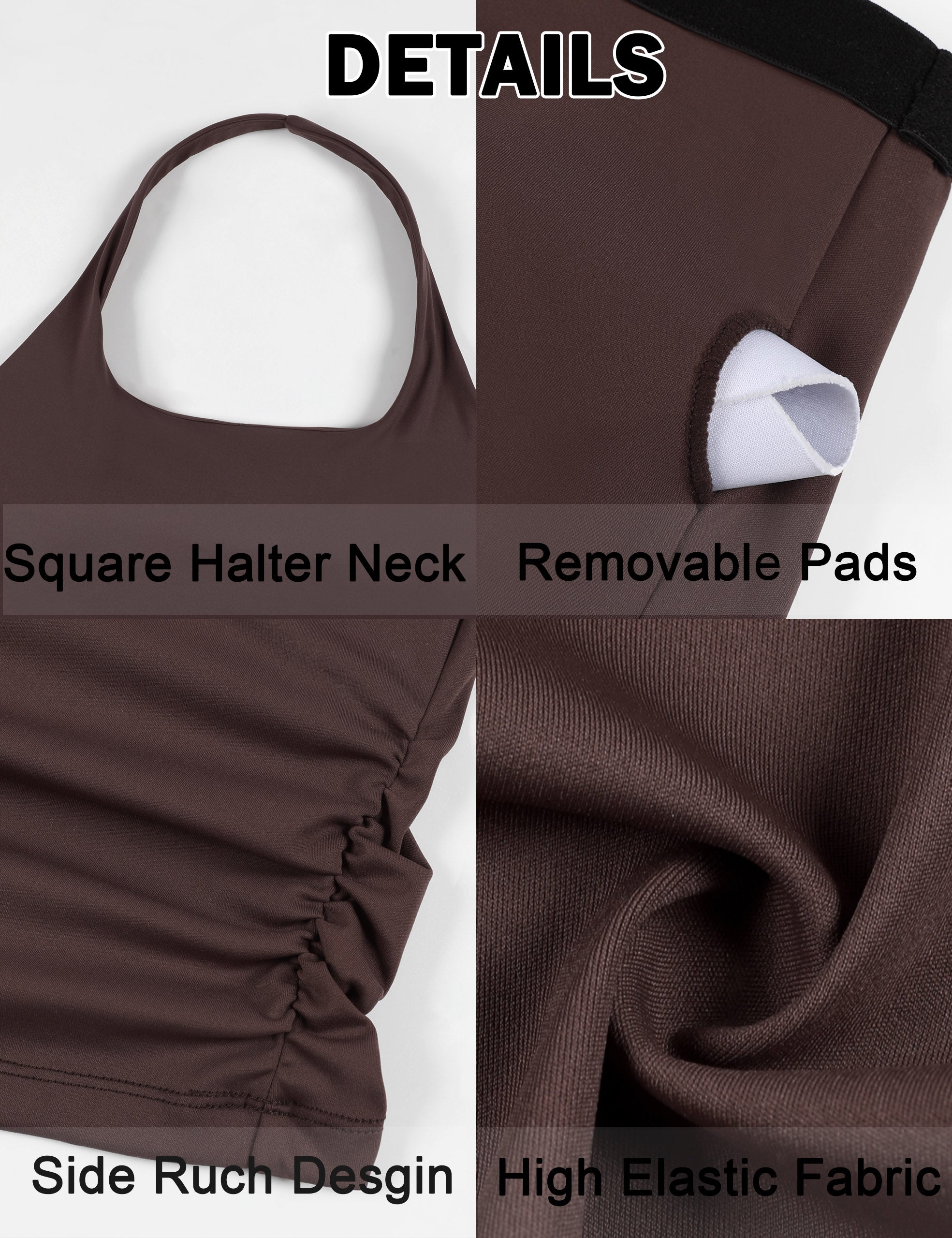 Womens Halter Top with Built in Bras Buttery Workout Athletic Tank Top