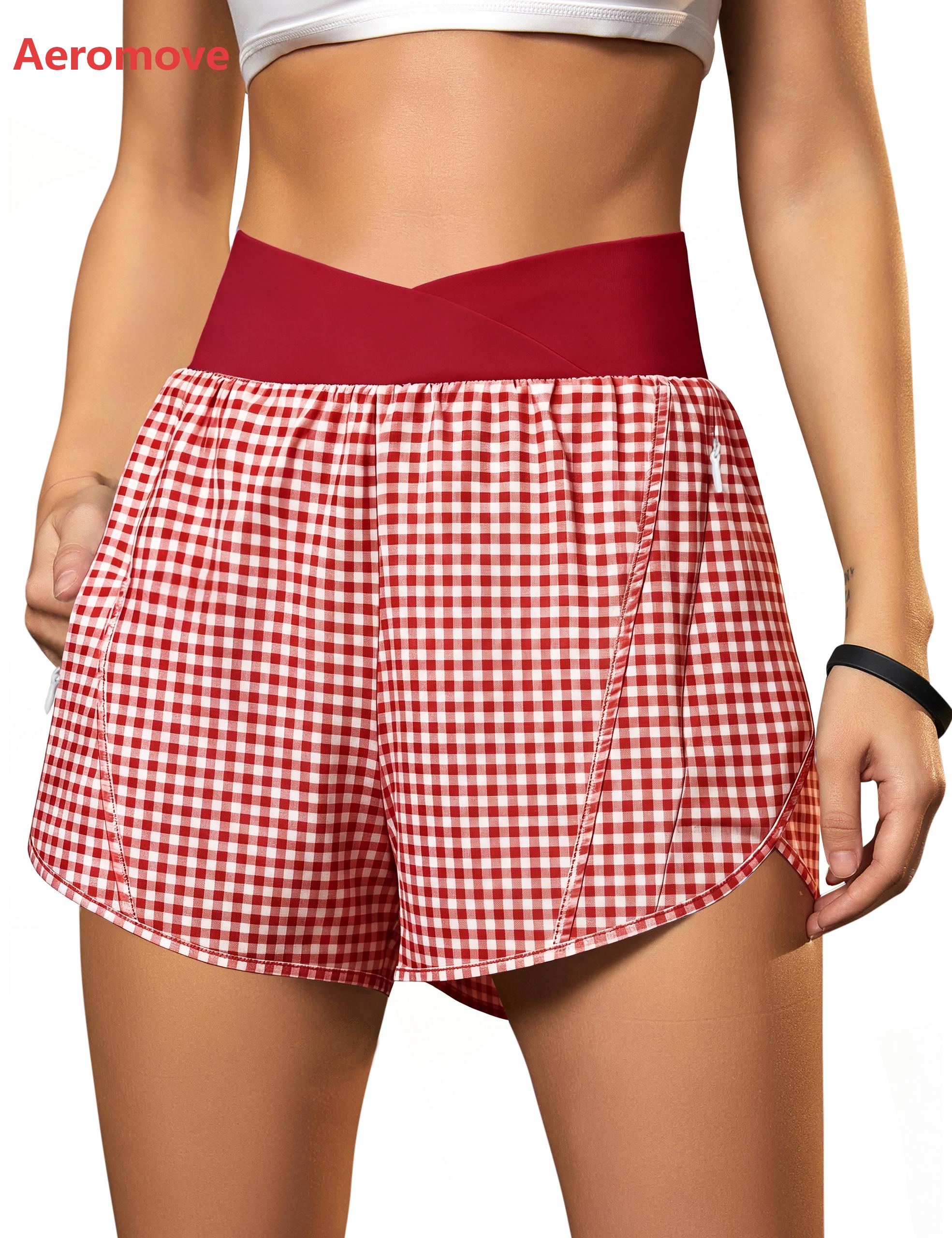 High Waisted Sports Shorts with Zipper Pockets