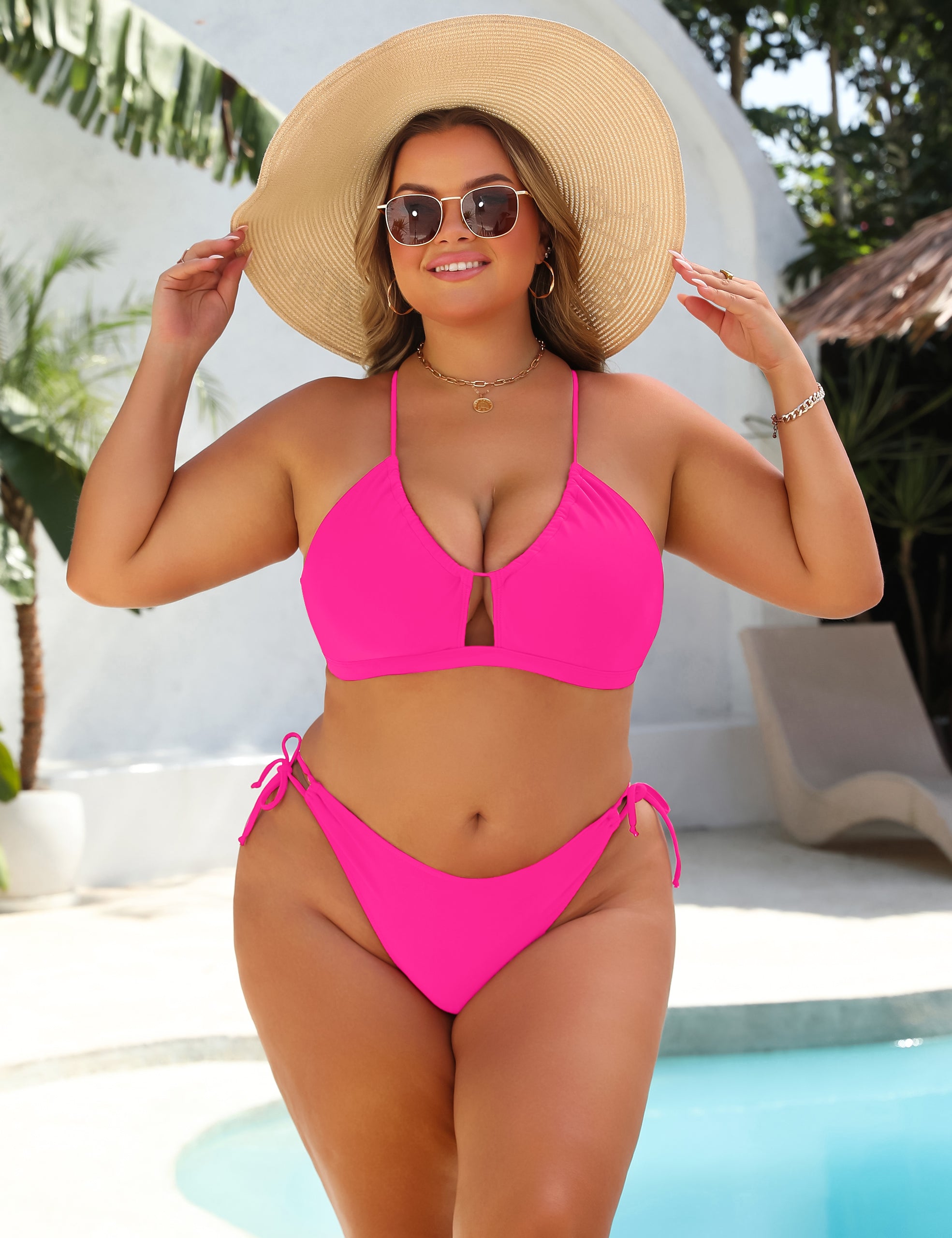 String Side Tie Bottom Women Cheeky Sexy Bikini Sets Swimsuit Blooming Jelly String Side Tie Bottom Women Cheeky Sexy Bikini Sets Swimsuit Blooming Jelly