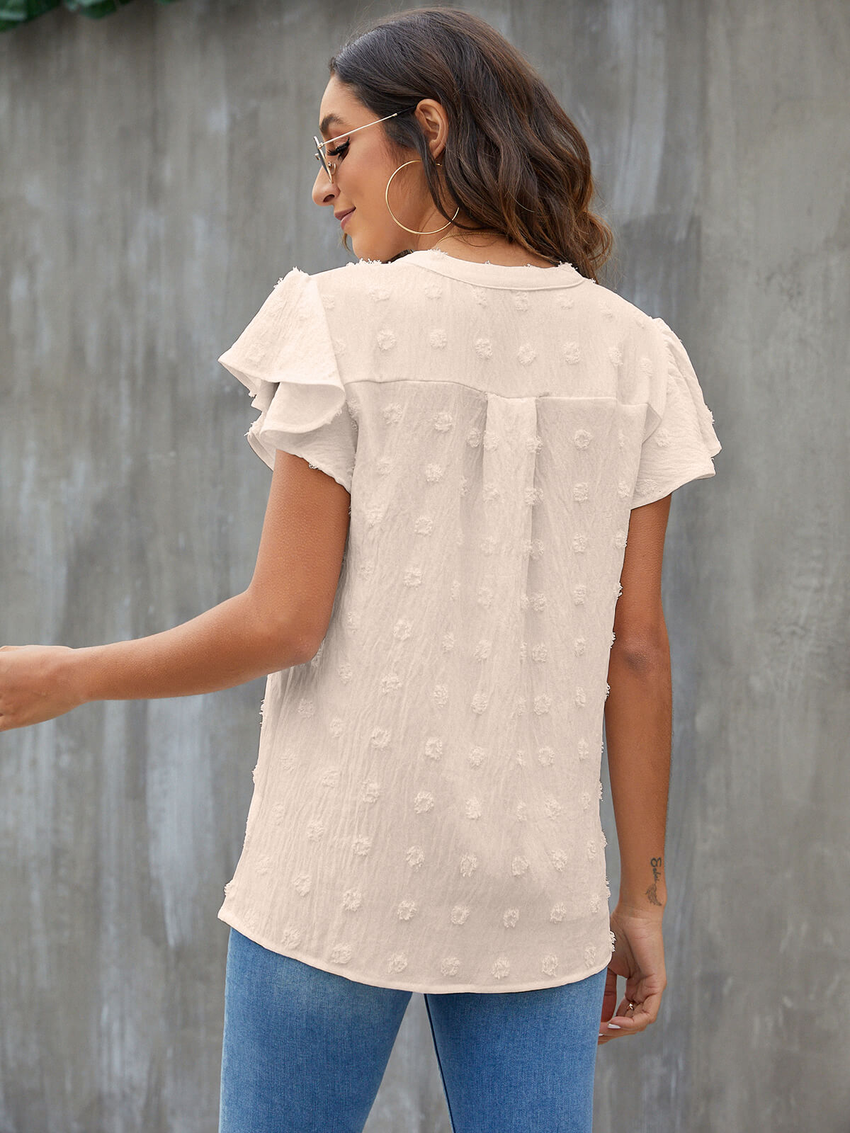 Women's Ruffled shops Sleeve Blouse