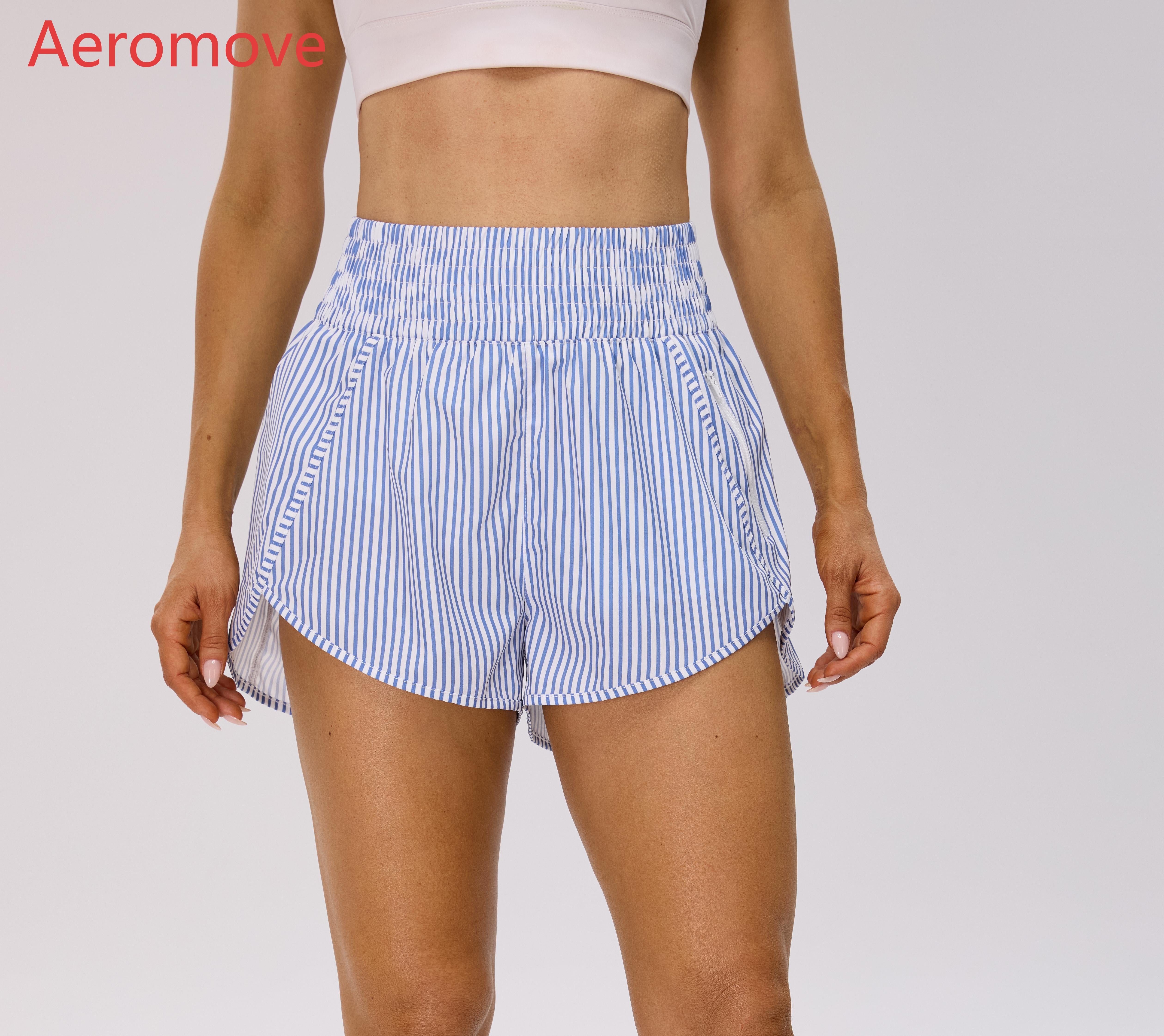 Aeromove 2.5" Inseam Athletic Shorts for Women Comfy High Waisted Short with Pocket