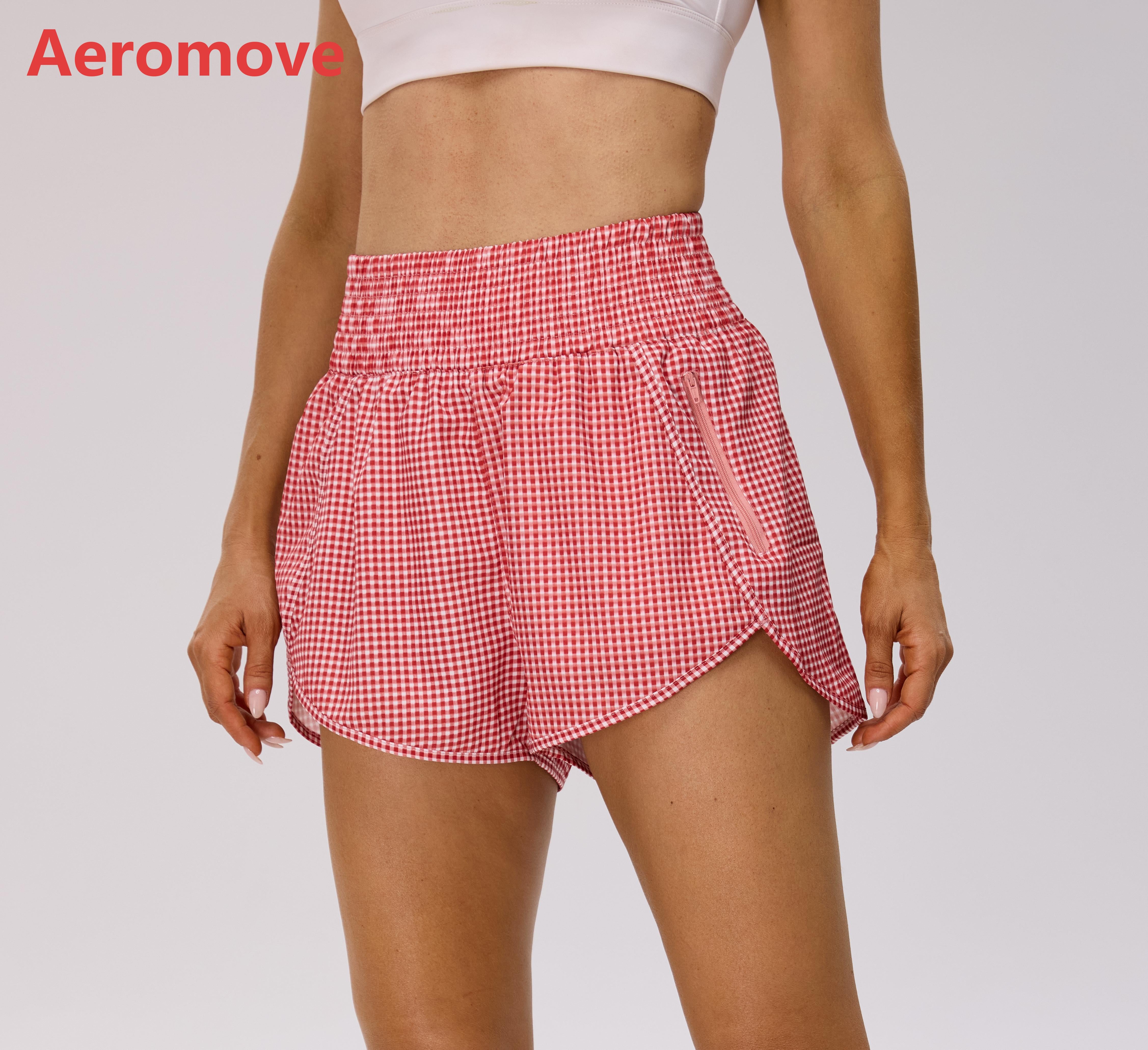 Aeromove 2.5" Inseam Athletic Shorts for Women Comfy High Waisted Short with Pocket