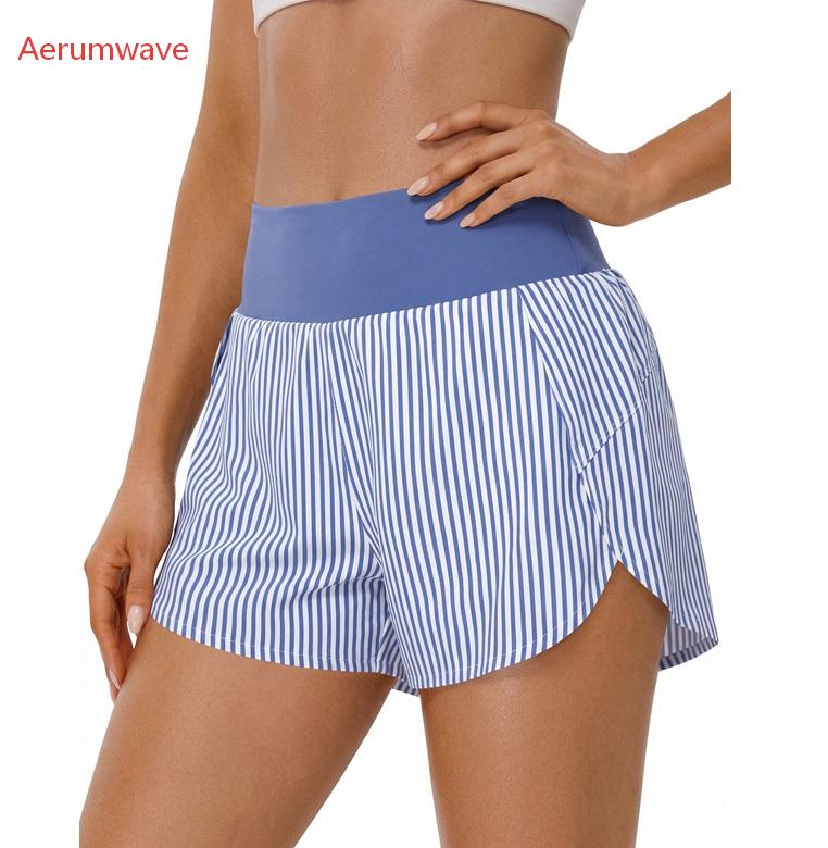 Women's Athletic Shorts High Waisted Running Shorts 2" rear zipper pocket quick-dry soft sweat-wicking fabric