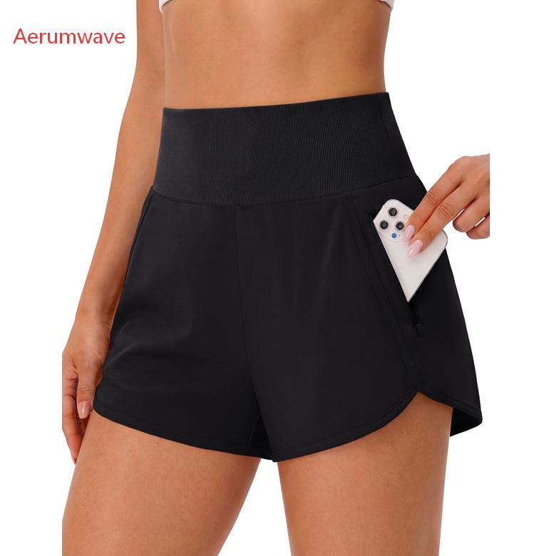 Aeromove Women's Athletic Shorts High Waisted Running Shorts 2.5" Comfy Liner for Workout Gym Track