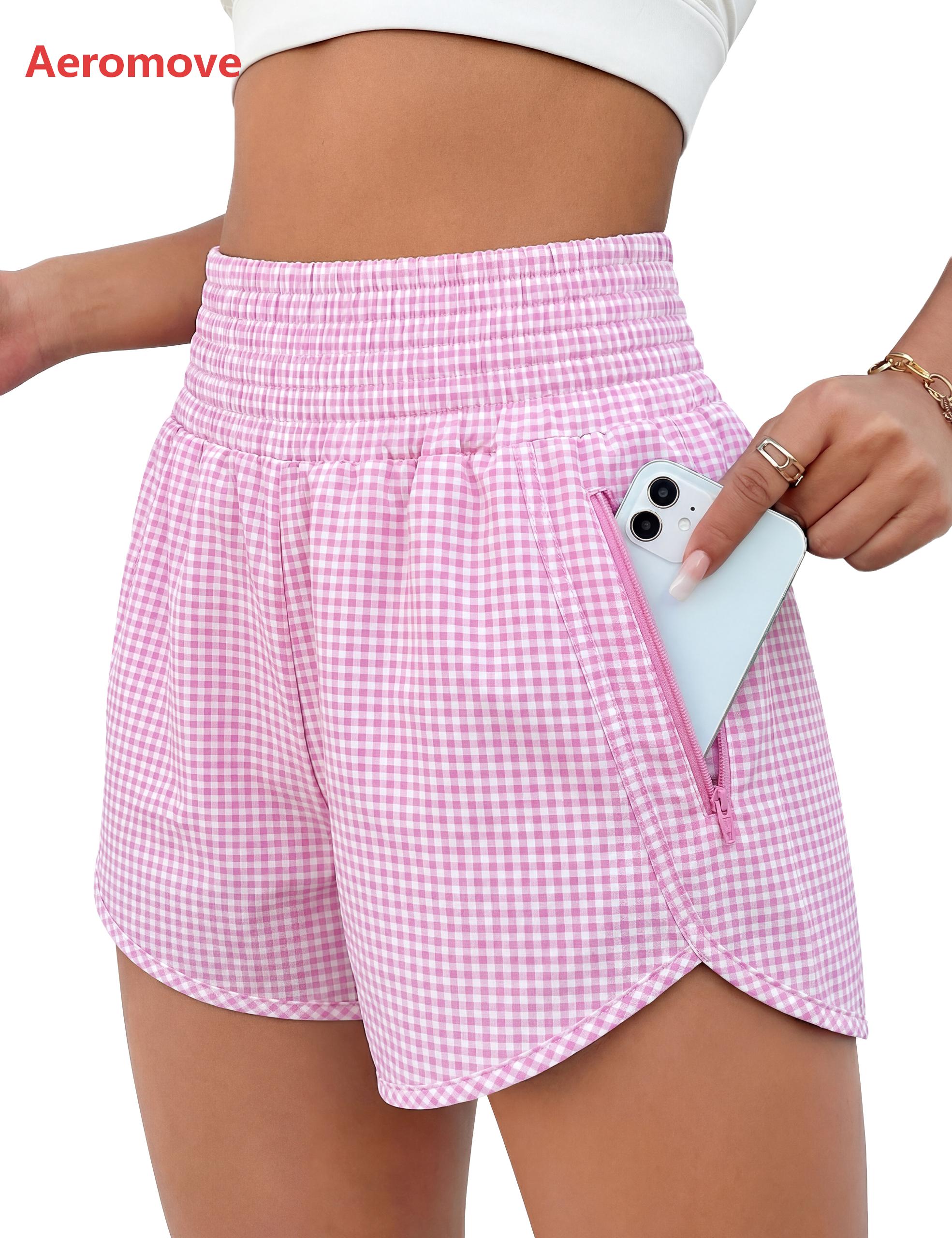 Aeromove 2.5" Inseam Athletic Shorts for Women Comfy High Waisted Short with Pocket