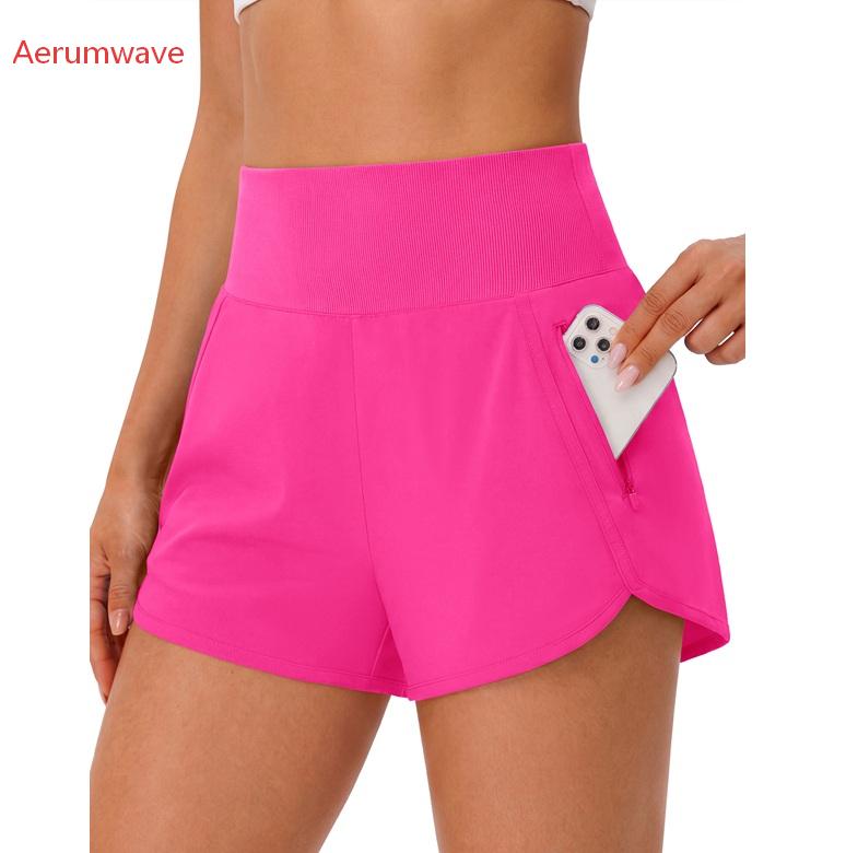 Aeromove Women's Athletic Shorts High Waisted Running Shorts 2.5" Comfy Liner for Workout Gym Track