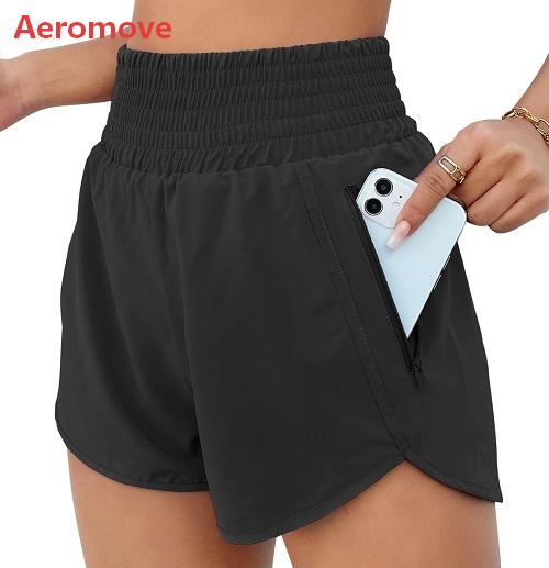 Aeromove 2.5" Inseam Athletic Shorts for Women Comfy High Waisted Short with Pocket