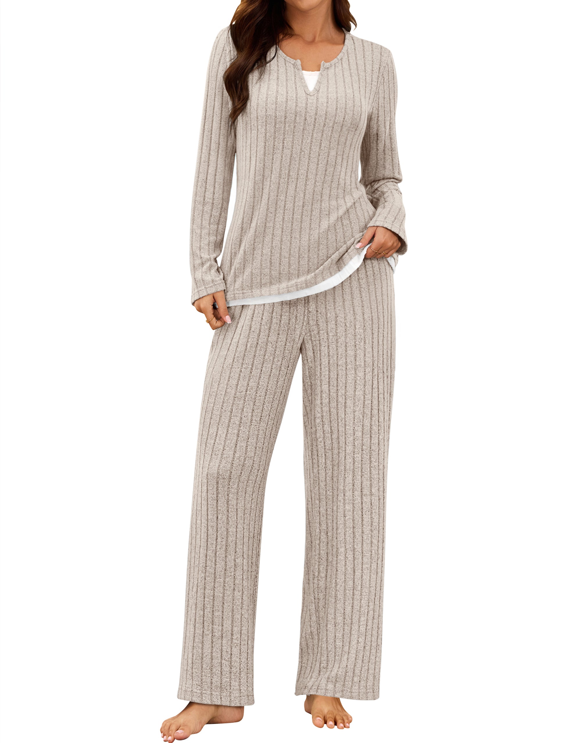 Pajamas Sets Color Block Matching Set Fall Pjs