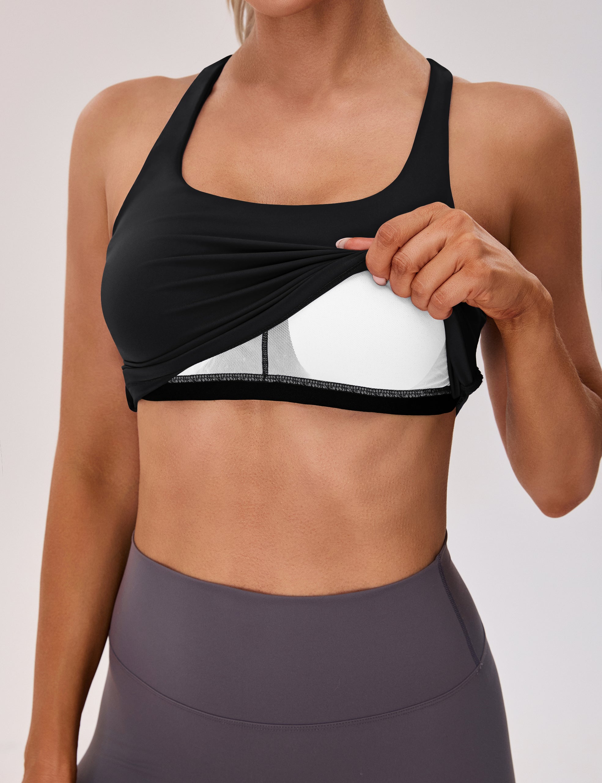 Built in Bra Tank Tops Open Back Athletic Yoga Workout Tanks