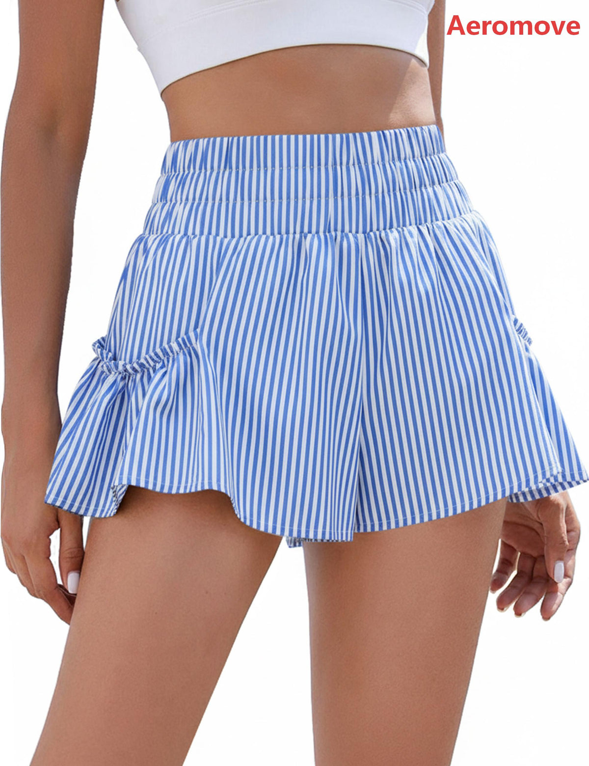 Aeromove Womens High Waisted Shorts Athletic Running Shorts Workout Gym Quick Dry Flowy Shorts with Pockets