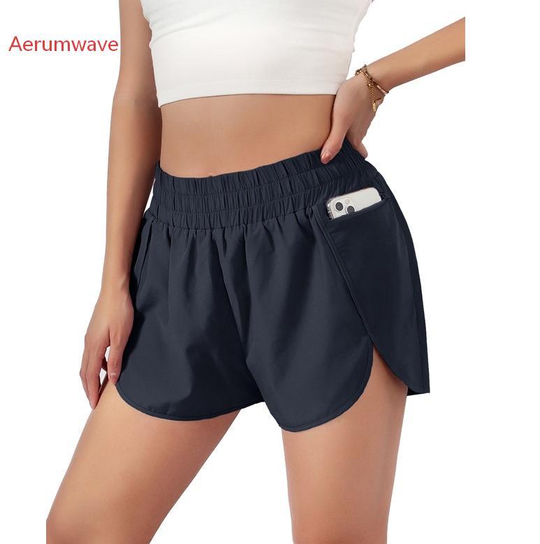 Women's Quick-Dry Running Shorts Workout Sport Layer Active Shorts with Pockets 1.75"