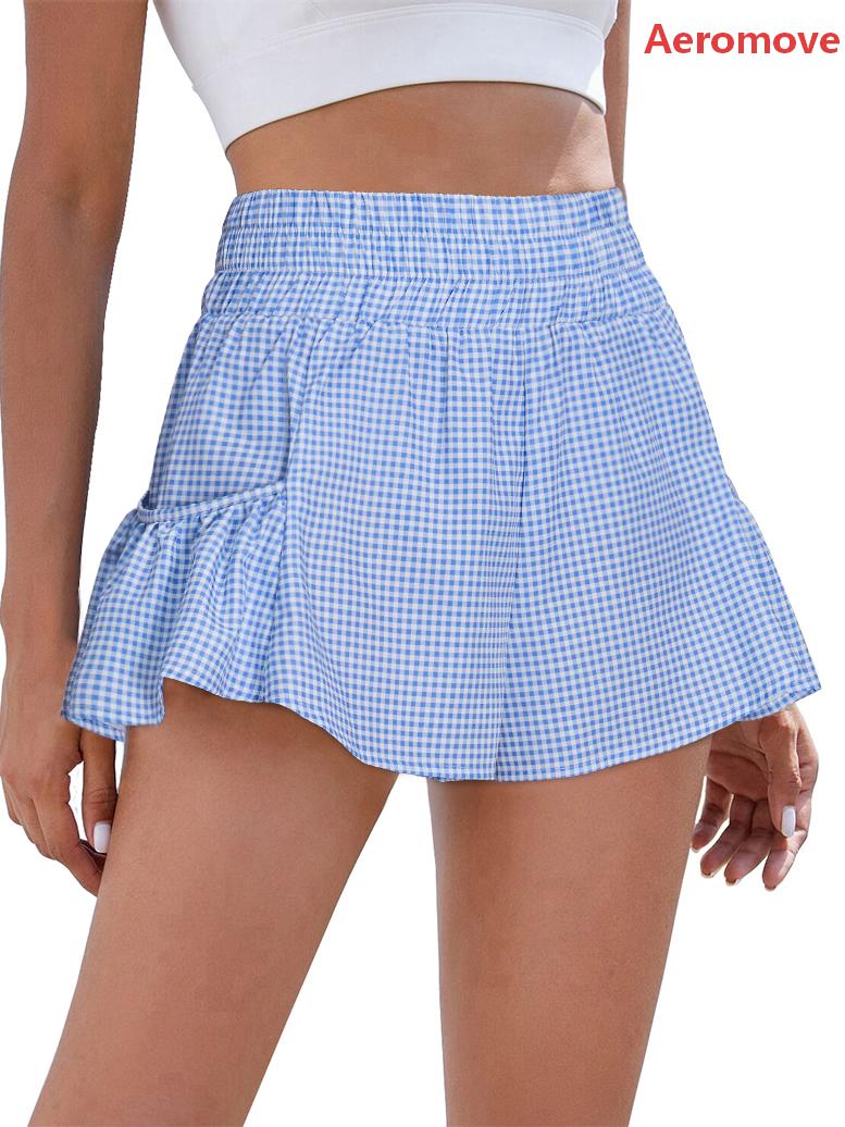Aeromove Womens High Waisted Shorts Athletic Running Shorts Workout Gym Quick Dry Flowy Shorts with Pockets