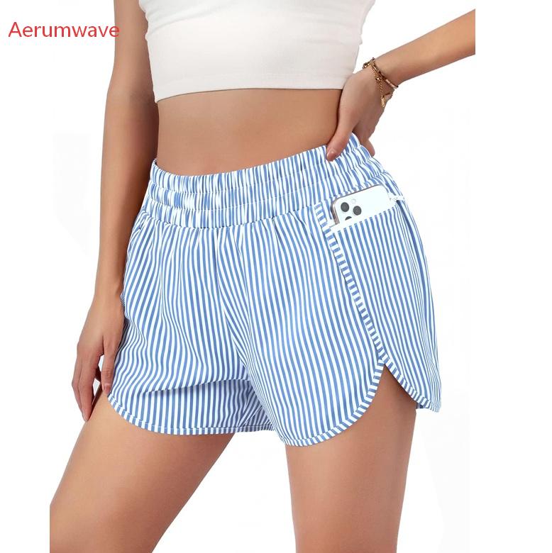 Women's Quick-Dry Running Shorts Workout Sport Layer Active Shorts with Pockets 1.75"