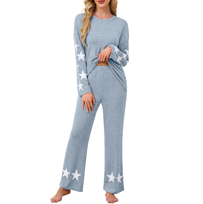 Pajama Sets Star Printed Long Sleeve Sleepwear